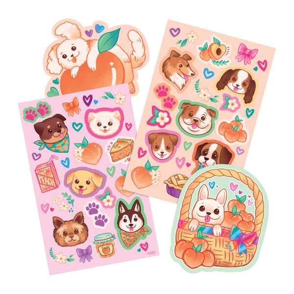 Scented scratch stickers - Puppies & peaches