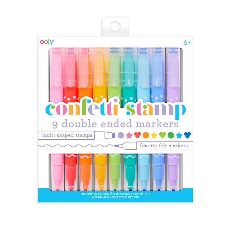 Confetti Stamp Double Ended Markers - Multi