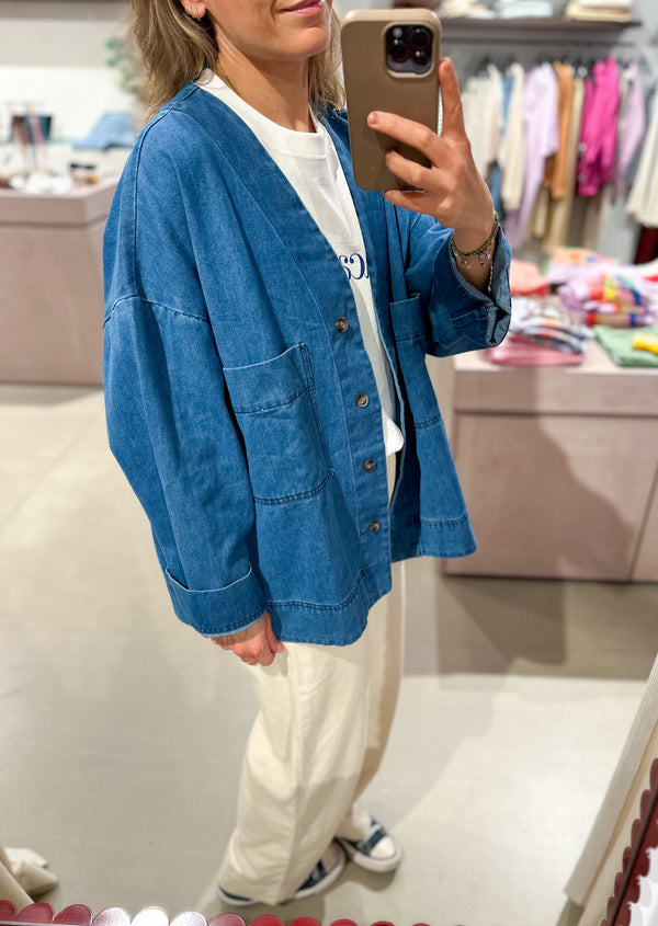 Oversized denim jacket - Blue