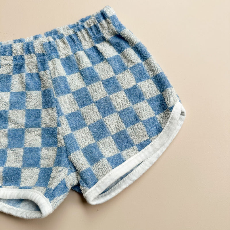 Terry chess shorts - Blue