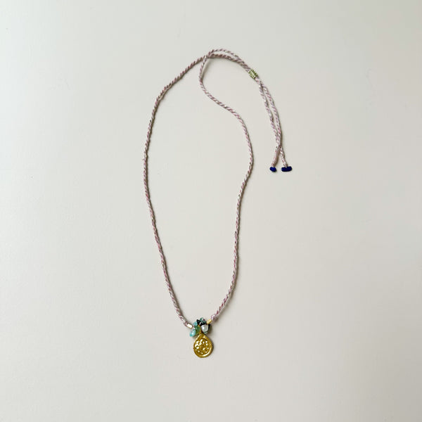 Long round medallion necklace - Multi