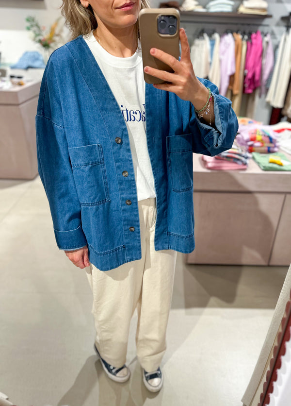 Oversized denim jacket - Blue