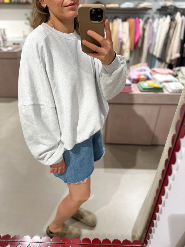 Soft oversized sweater - White melange