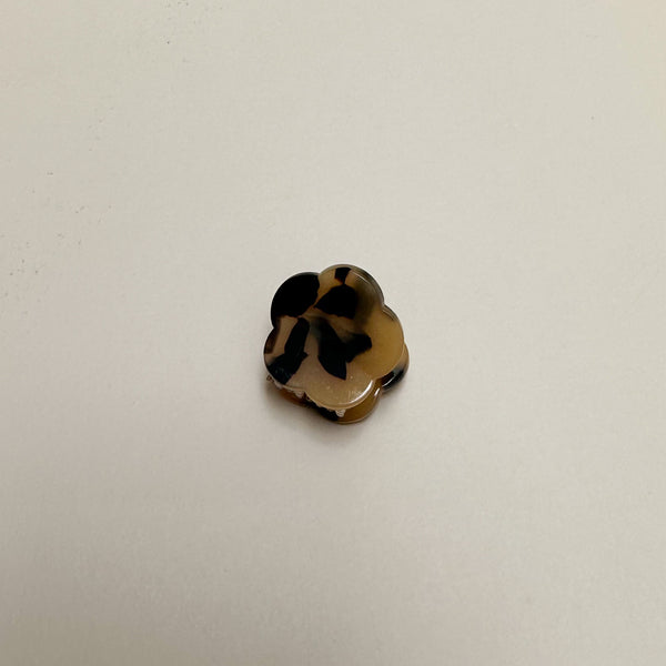 Small flower clip - Brown tortoise