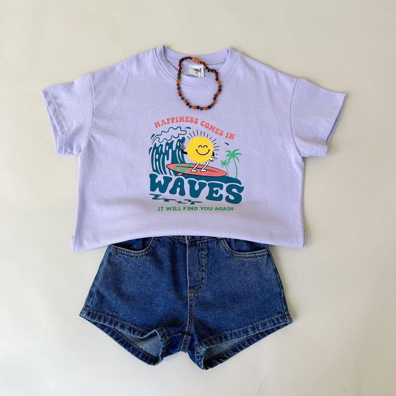 Oversized wave tee - Lilac