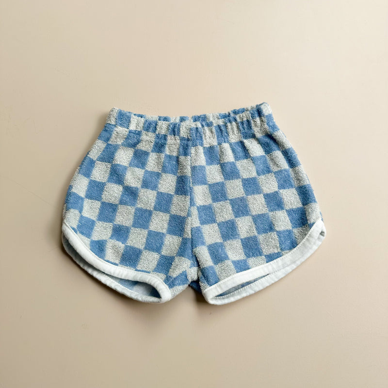 Terry chess shorts - Blue