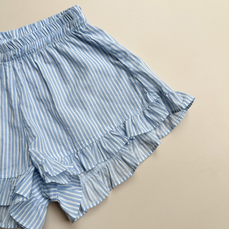 Frill stripes shorts - Sky