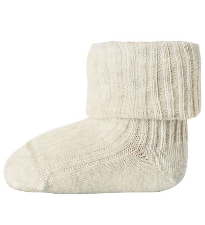 Cotton rib socks - Creme melange