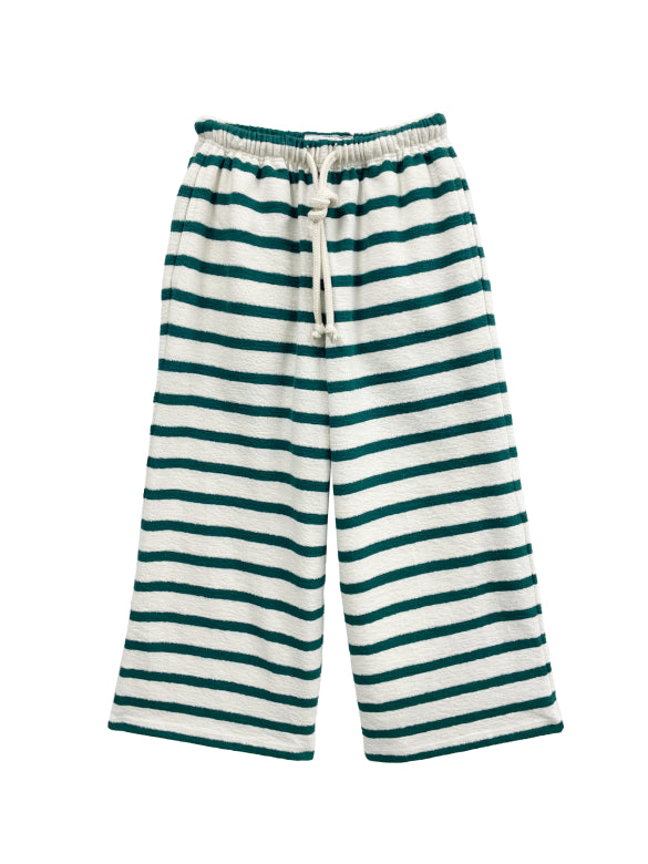 Byama striped pants - Ecru/green