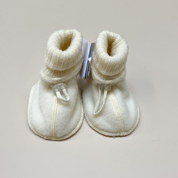 Wool fleece booties - Cream