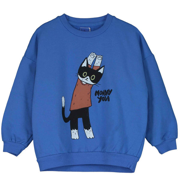 Yoga cat sweatshirt - Royal blue