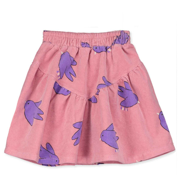 Bird corduroy skirt - Rose