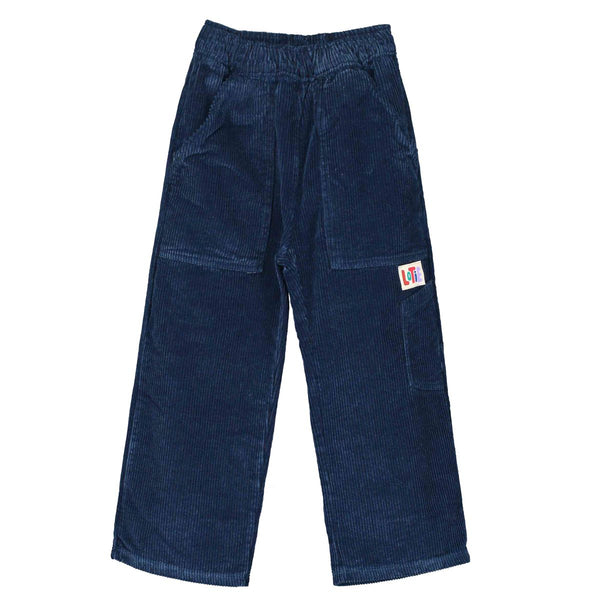 Wide corduroy pocket pants - Indigo