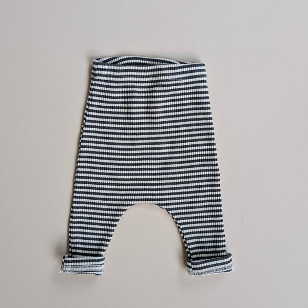 Bebe striped rib leggings - Charcoal