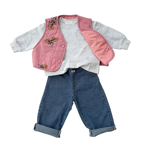BN quilted flower vest - Pink