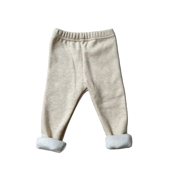 Melange fleece leggings - Light beige melange