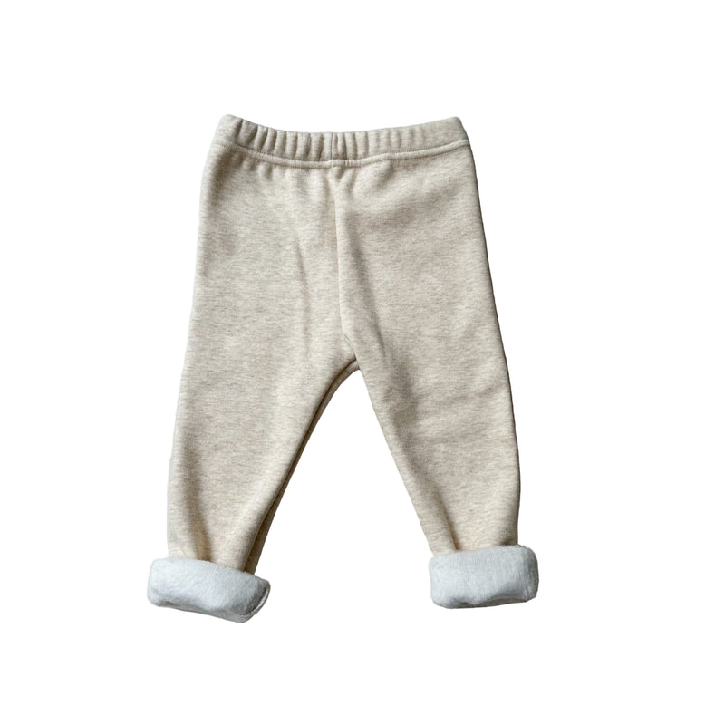 Melange fleece leggings - Light beige melange