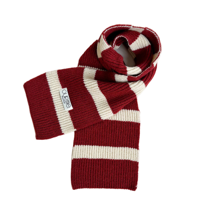 Rib scarf - Wine stripes
