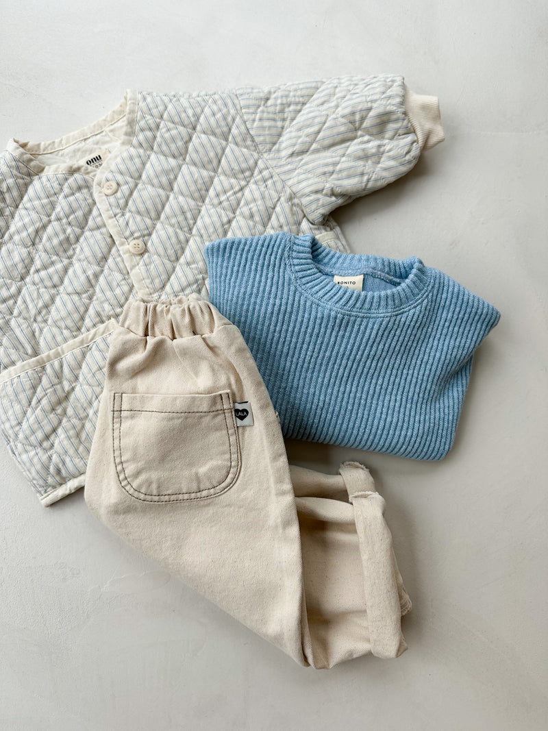Rib sweatshirt - Light blue