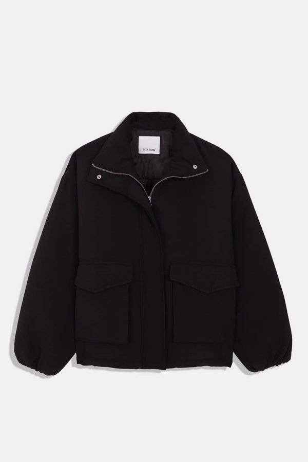 Picea oversized puffy jacket - Black