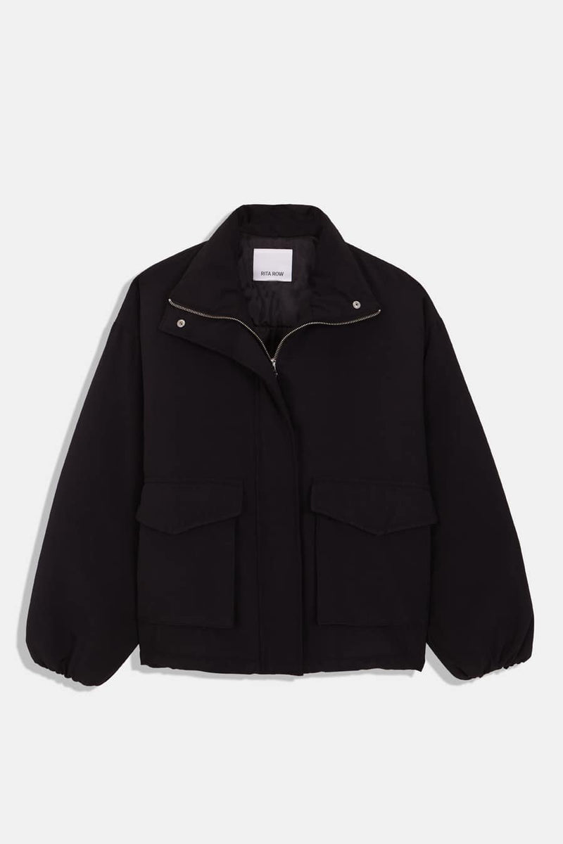 Picea oversized puffy jacket - Black
