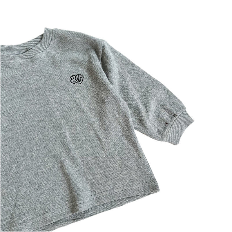 Structured pretzel tee - Grey melange