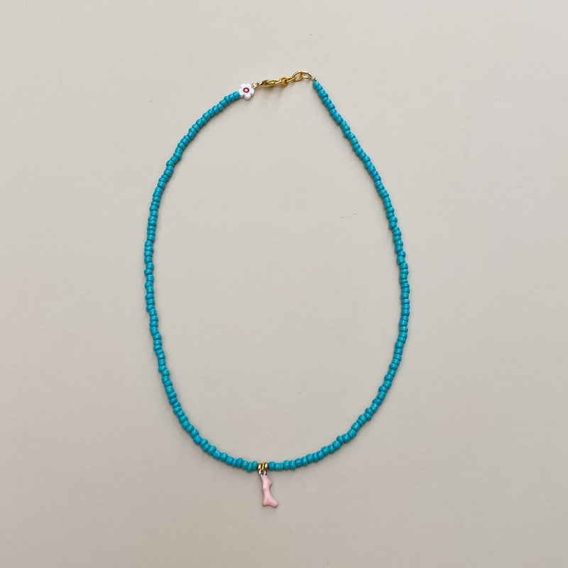 Mini coral pendant necklace - Turquoise