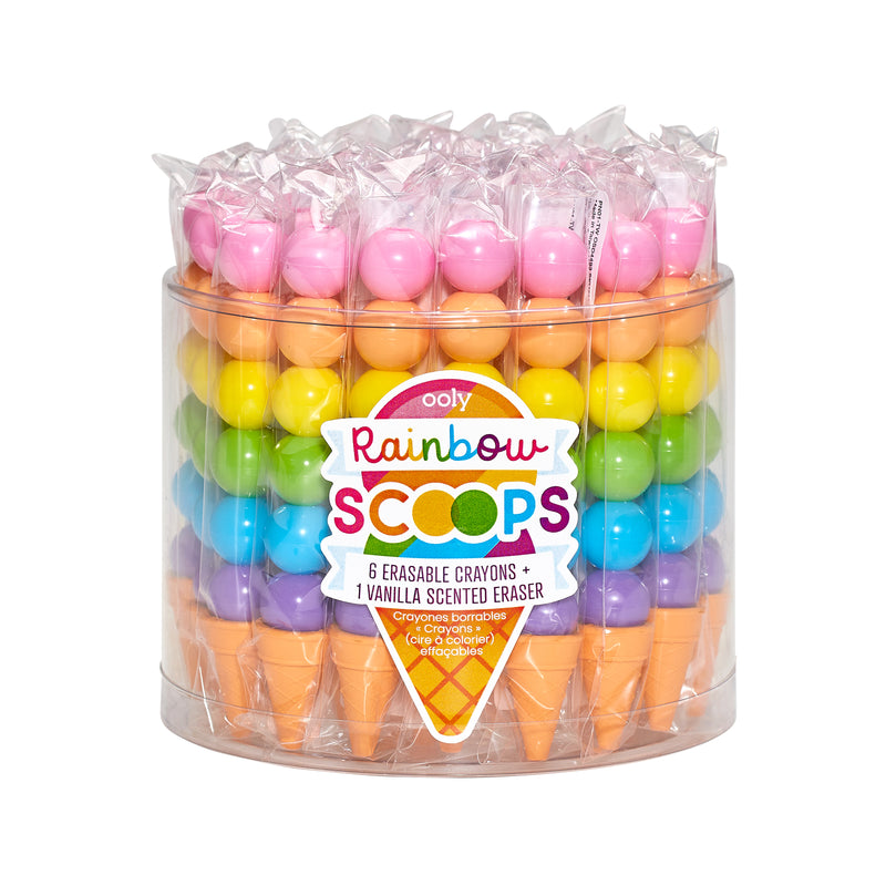 Rainbow Scoops Stacking ErasableCrayons + Scented Eraser