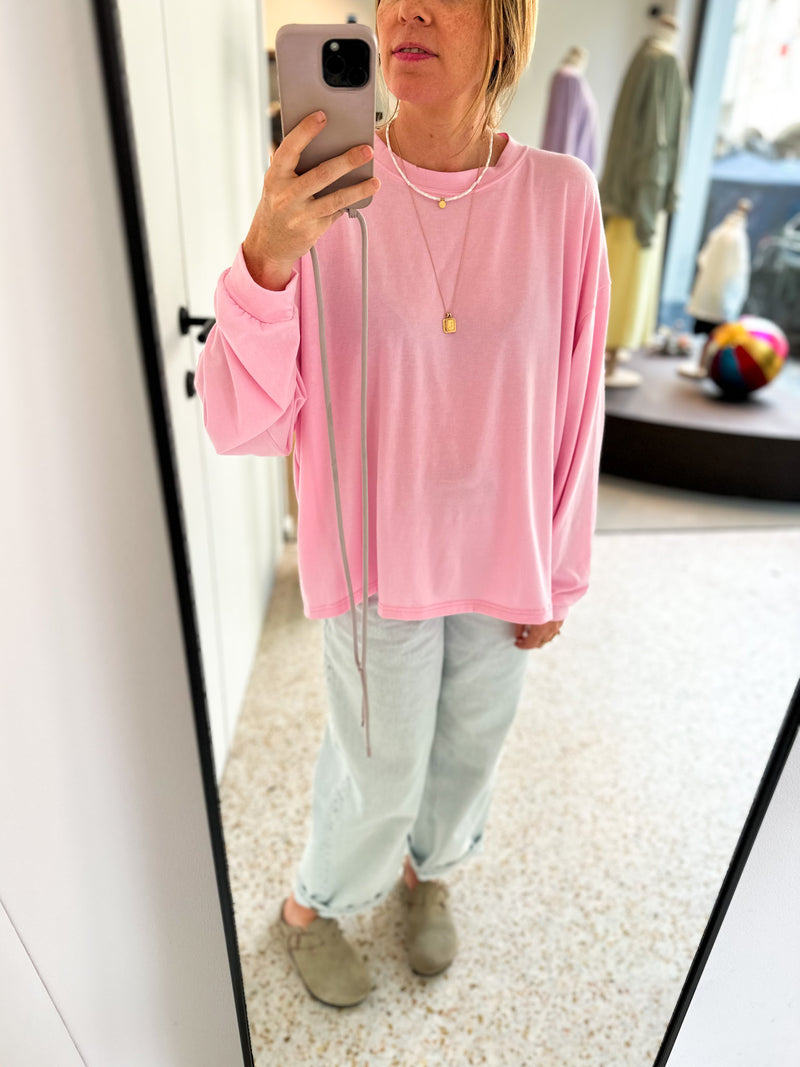 Oversized flowy tee - Cherry blossom pink