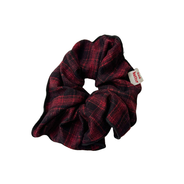 Flannel check scrunchie - Red