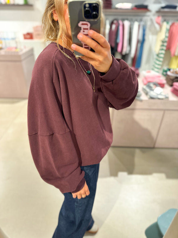 Soft oversized sweater - Chocolate plum