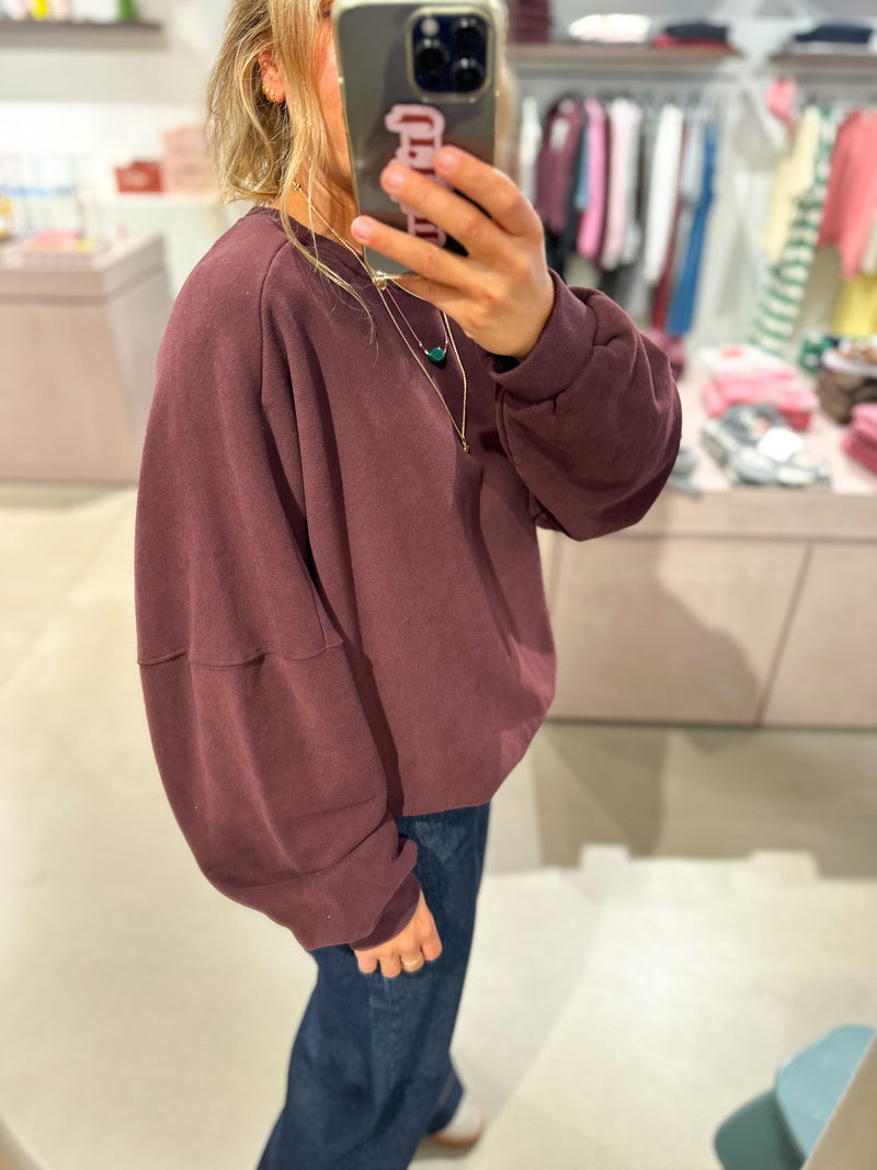 Soft oversized sweater - Chocolate plum