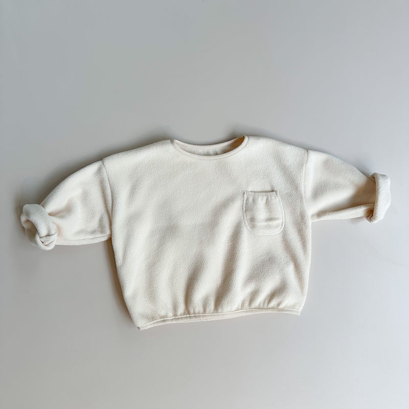 Fleece pocket tee - Cream