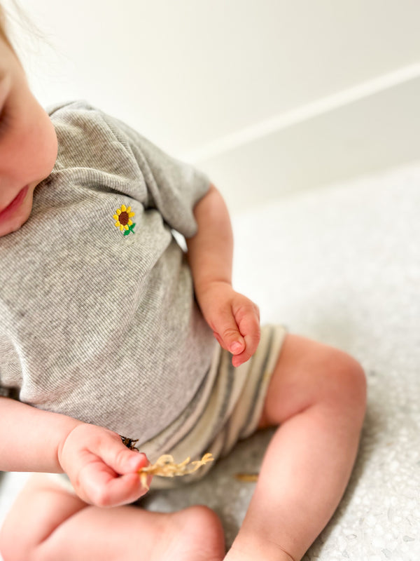 Sunflower rib tee - Grey melange