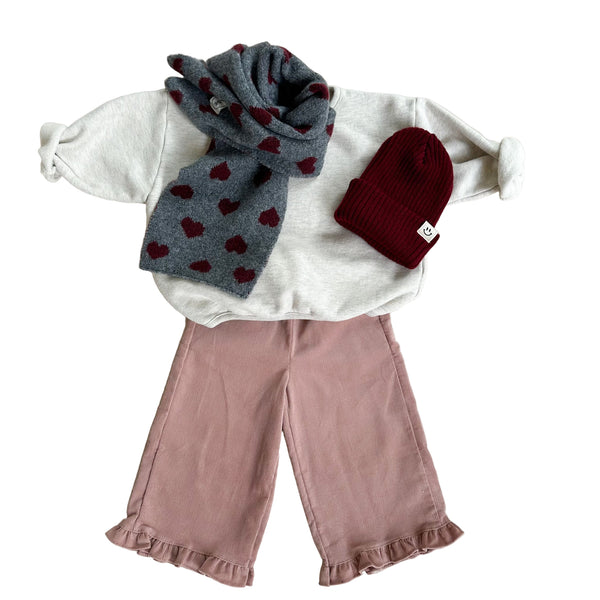Frill corduroy pants - Old pink