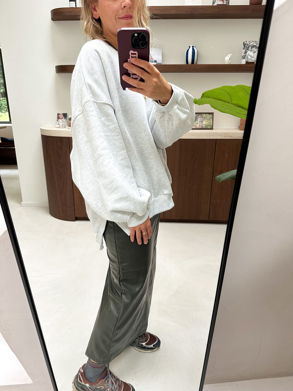 Stitch soft sweater - White melange