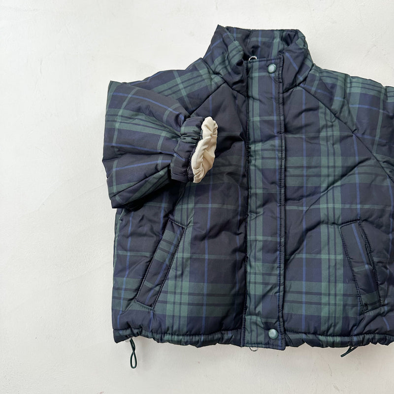 Tori check jacket with fleece - Navy/green