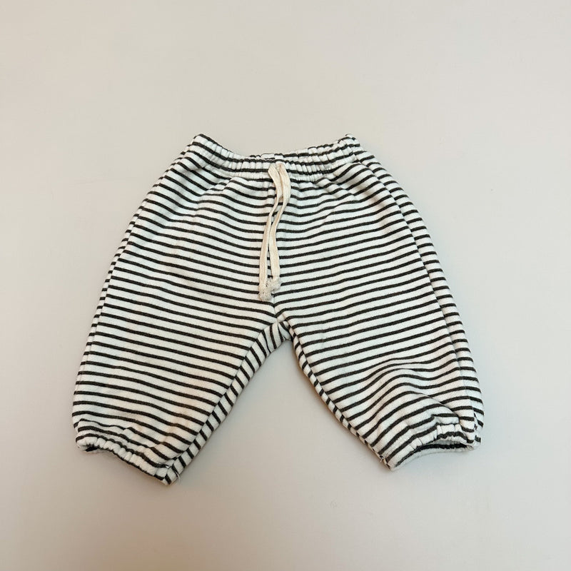 Fleeced striped jogger pants - Charcoal stripes