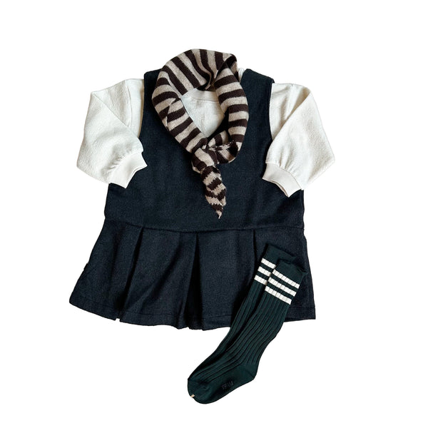 Wide pleated dress - Charcoal melange