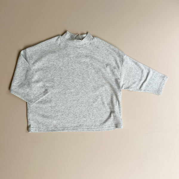 Half turtleneck tee - White melange