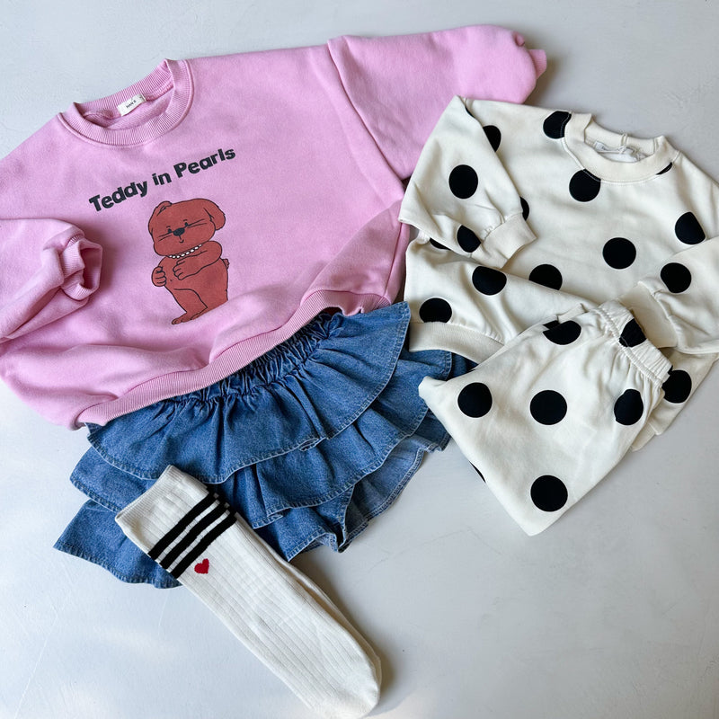 Teddy in pearls sweatshirt - Pink
