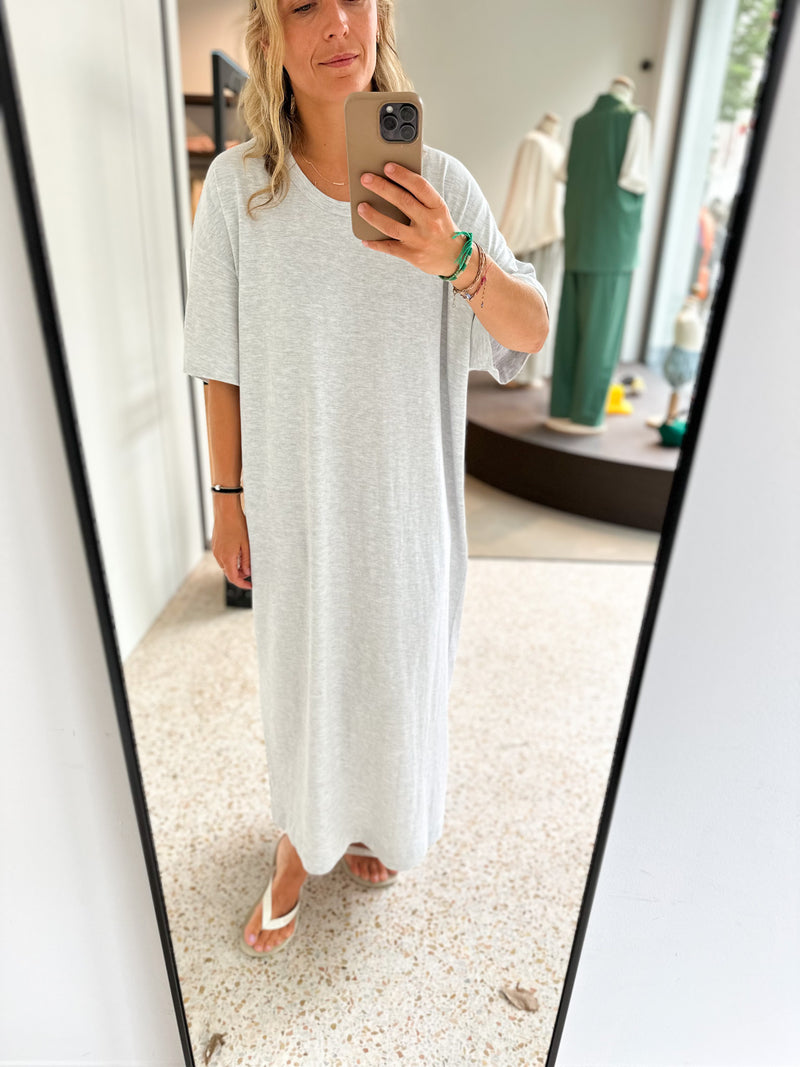 Oversized tee dress - White melange