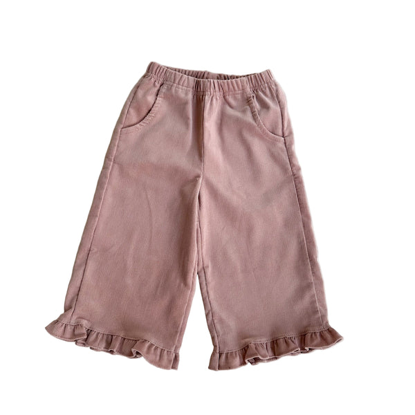 Frill corduroy pants - Old pink