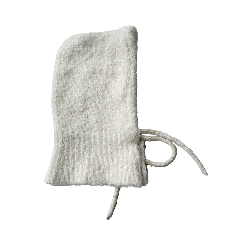 Bouclé button balaclava - Cream