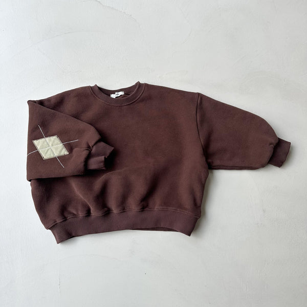 Argyle patch sweatshirt - Brown