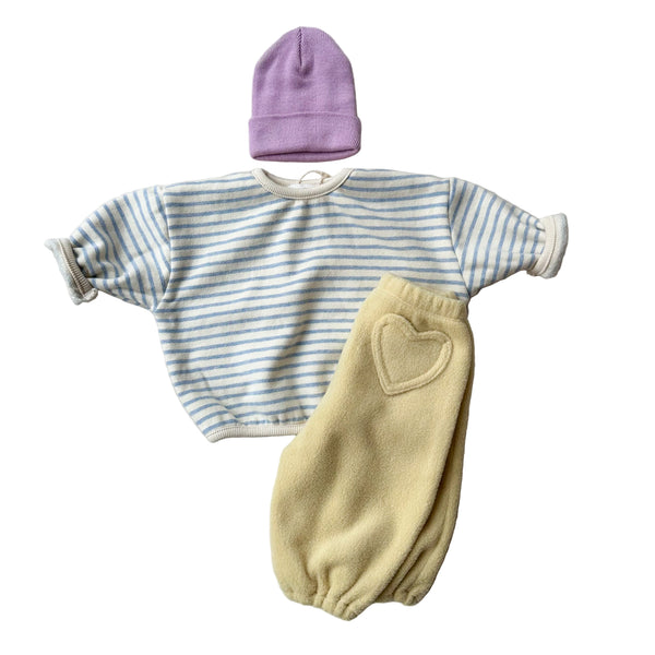 Heart fleece jogger pants - Yellow