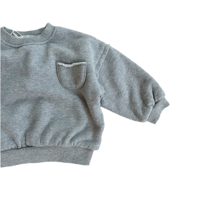 Lou pocket sweatshirt - Grey melange