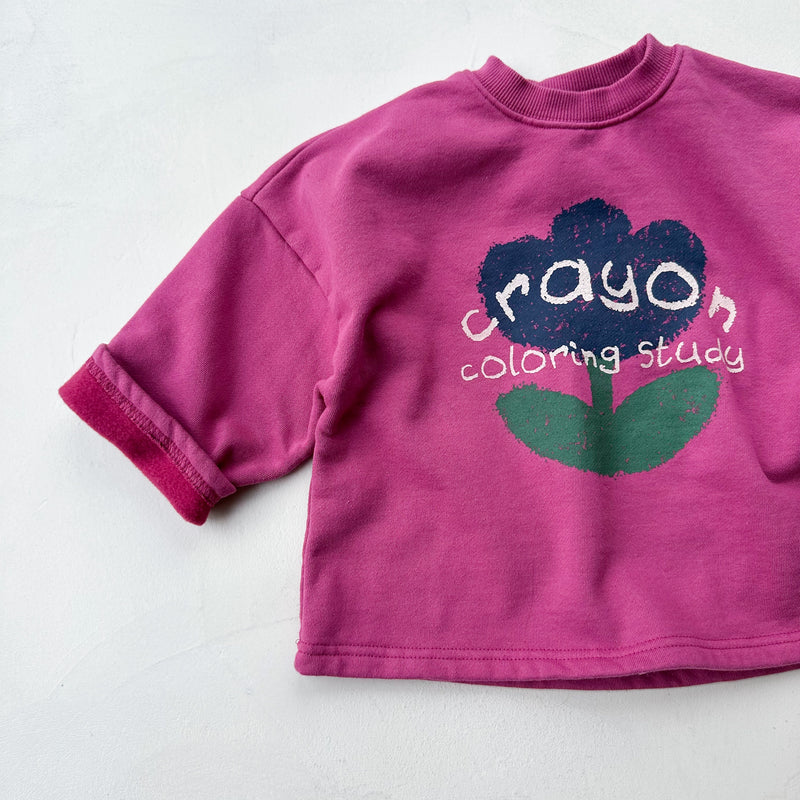 Wide sleeve tulip sweatshirt - Berry