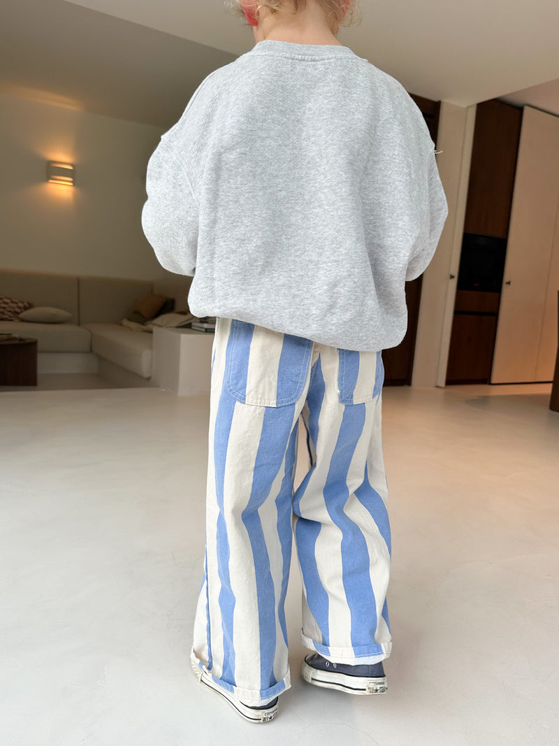 Wide stripe pants - Sky