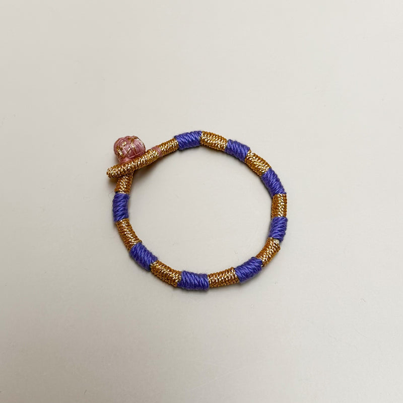 Striped thread bracelet - Gold/lilac